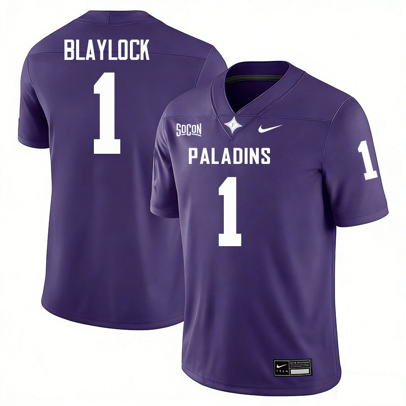 Furman Paladins #1 Taylen Blaylock College Football Jerseys,Uniforms-Purple